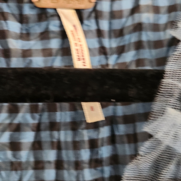 Free People Women's Sz. 6 Black & Blue Gingham Plaid Silk Wrap Dress - Picture 7 of 13